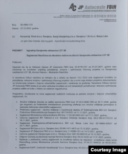 Odluka u kojoj je tražena obustava izgradnje sarajevske zaobilaznice zbog problema sa imovinsko - pravnim odnosima. Radovi na ovoj dionici trebali su biti završeni u februaru prošle godine.