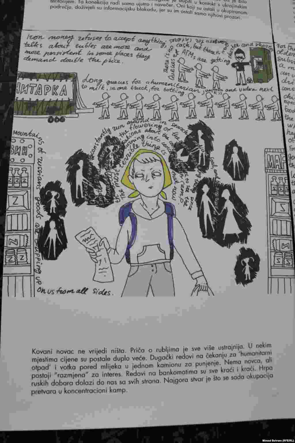 &quot;Ovo je priča o onome za šta te život ne pripremi, a što je iskusio skoro svaki Ukrajinac&quot;, izjavila je umjetnica Jana Malyga, obraćajući se videoporukom na otvaranju izložbe &quot;Pod okupacijom&quot; u Mostaru.