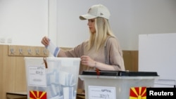 Илустрација од гласачко место во Скопје, 8 мај 2024 година