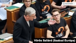 Gyurcsány Ferenc, a Demokratikus Koalíció elnöke felszólal a parlamentben 2024. február 26-án