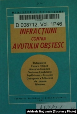 Ghid al Ministerului de Interne despre furt/ 1987
