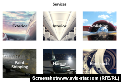 Vebsajt kompanije "Avio Chem" na kojem nudi svoje usluge