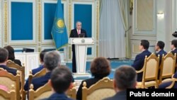 Касым-Жомарт Токаев выступает в день подписания нескольких законов. Астана, 5 ноября 2022 года