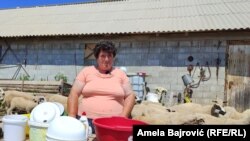 "Plašim se šta ćemo ako ova suša potraje, brinem za decu, imam dve ćerke i sina. Brinem i za stoku, mi od nje živimo, prodajemo mleko i sir, nemamo drugih primanja", kaže Marta Balšić dok stoji ispred improvizovane kuhinje ispred kuće