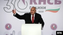 Премиерът Бойко Борисов по време на отбелязването на 30-тата годишнина на КНСБ
