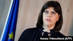 Laura Codruța Kövesi, az Európai Ügyészség vezetője Luxembourgban 2021. június 1-jén