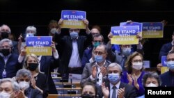  Președintele ucrainean Volodimi Zelenski s-a adresat, marți, Parlamentului European 