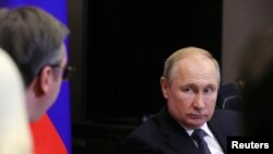 Ruski predsjednik Vladimir Putin na sastanku sa svojim srpskim kolegom Aleksandrom Vučićem u Sočiju, Rusija, 4. decembra 2019.