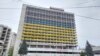 Clădirea fostului hotel „Național” din Chișinău, pe care a fost aplicat sechestru.
