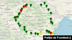 România și Ucraina ar trebui să deschidă noi patru puncte de trecere a frontierei în județul Suceava. Partea română susține că timpii de așteptare sunt în zona sa de până la 30 de minute. De partea ucraineană, așteptarea depășește și 50 de aore. Imagine cu punctele de frontieră. 