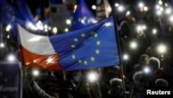 Една от полските демонстрации в защита на членството в ЕС.