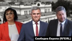 Корнелия Нинова (БСП), Стефан Янев ("Български възход") и Христо Иванов ("Демократична България"). Колаж.