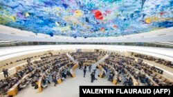 Sesiunea de urgență a Consiliului ONU pentru Drepturile Omului la care s-a discutat situația din Iran, Geneva, 24 noiembrie 2022.