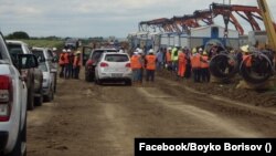 Строителната площадка на "Турски поток" на 1 юни 2020 г. по време на посещение на тогавашния премиер Бойко Борисов и президента на Сърбия Александър Вучич