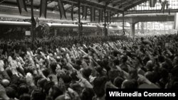 Пристигане на доброволците от "Синята дивизия" на жп гарата в Сан Себастиан, 1942 г.