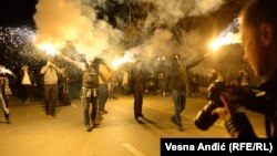 Bakljada u znak podrške ispred ambasade Rusije u Beogradu, 24. mart 2022.