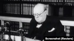 Premierul britanic, Winston Churchill, anuntând la 8 Mai 1945, că Germania a semnat capitularea cu o zi înainte. Armistițiul a intrat în vigoare pe 8 Mai, la ora 23 GMT. Supărat însă că ofițerii săi nu participaseră la semnare, Stalin a insistat pentru o a doua capitulare, semnată de mareșalul Jukov, ceea ce s-a întâmplat în noaptea de 8 spre 9 mai.