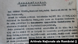 Procesul verbal în care este descris dezarmarea unui gardian public de către soldații ruși
