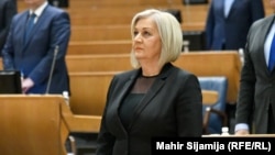 redsjedavajuća Vijeća ministara BiH na sjednici Parlamenta BiH, 28. decembar 2022.