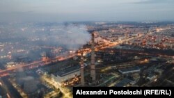 Vedere spre sectorul Ciocana al Municipiului Chișinău, inclusiv Centrala Electrică cu Termoficare Nr.2