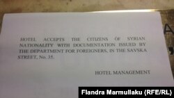 Refugjatët duhet të kenë dokumentin nga Zyra për të Huaj në Beograd, për të qëndruar në hotel.