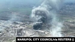"აზოვსტალის" მეტალურგიული კომბინატი. კადრი სოციალურ ქსელში გავრცელებული ვიდეოდან, REUTERS.