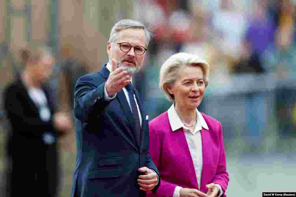 Češki premijer Petr Fiala dočekao je predsednicu Evropske komisije Ursulu von der Leyen.