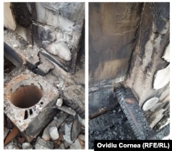 Imagini cu depunerile din interiorul unui coș de fum din județul Cluj, 4 octombrie 2022. Funinginea, în combinație cu gudronul, pot cauza incendii la nivelul locuințelor oamenilor.