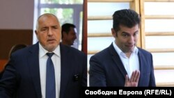 Бојко Борисов, лидер на ГЕРБ и Кирил Петков копретседател на „Продолжуваме со промената“