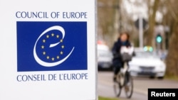 Logo Saveta Evrope u Strazburu, fotografija iz 2022. godine