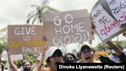 Архивска фотографија - протести во Шри Ланка. 