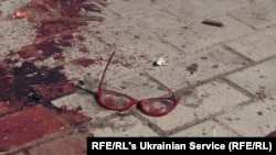 Detalj u blizini železničke stanice u Kramatorsku nakon ruskog napada (8. april 2022)