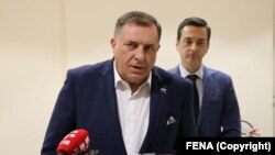 Milorad Dodik na konferenciji za medije u Mostaru, 6. aprila 2022. (Arhivska fotografija)