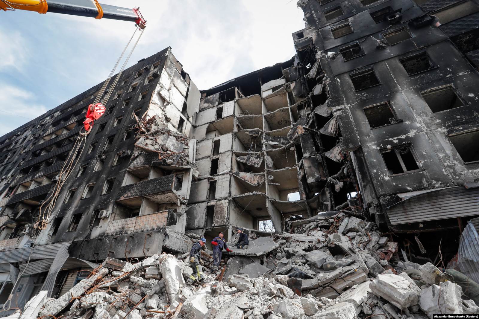 Jedna od uništenih zgrada u Mariupolju, 10. april 2022. 