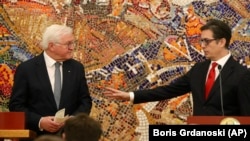 претседеталите на Германија и на Македонија Франк-Валтер Штајнмаер и Стево Пендаровски, Скопје, 29.11.2022.