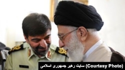 Iranian Supreme Leader Ayatollah Ali Khamenei (right) appointed Ahmad Reza Radan as chief of police in Iran on January 7.