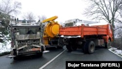 Barikade u mestu Rudare, opština Zvečan