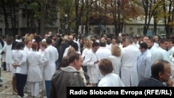 Штрајк на лекарите во Клинички центар во Скопје.