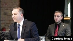 Министерот за внатрешни работи Оливер Спасовски на состанокот на министрите за внатрешни работи во Берлинскиот процес, Берлин, Германија, 20 октомври 2022 година