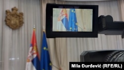 Zastave Srbije i Evropske unije u Vladi Srbije, 24. oktobar 2022.