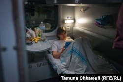 "I've decided to read books in Ukrainian now," Inga says.