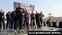 თორნიკე მოლაშვილის გამოსვლა აქციაზე რუსთავის ციხესთან, 2021 წლის 16 ოქტომბერი