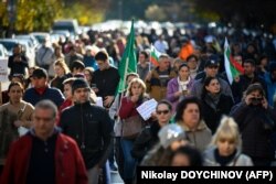 Protest zbog uvođenja COVID propusnica, Sofija, 24. oktobar 2021.