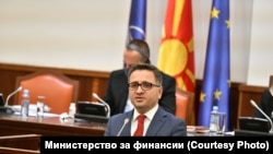 Oбраќањето на министерот за финансии Фатмир Бесими на седницата на Комисијата за финансирање и буџет, каде се разгледува Предлог-буџетот за 2022 година. 