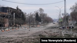 O stradă din orașul Pokrovsk, regiunea Donețk, în apropierea căruia au loc cele mai intense lupte de pe frontul ucrainean, 21 ianuarie 2025.