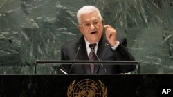 Presidenti i Autoritetit Palestinez, Mahmoud Abbas, gjatë një fjalimi në OKB, shtator 2024.