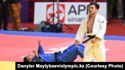 Елдос Сметов после победы над спортсменом из Индонезии. Джакарта, 29 августа 2018 года. (Фото Данияра Майлыбаева/olympic.kz).
