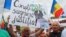 Imagine de la un protest din Chișinău împotriva invalidării alegerilor pentru primărie