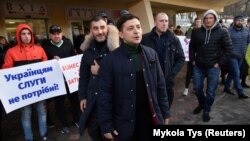 Володимир Зеленски на предизборна среща.