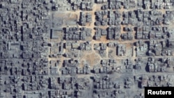 Сателитно изображение на компанията Vantor показва по-близък изглед на щетите в град Газа, 10 октомври 2025 г.